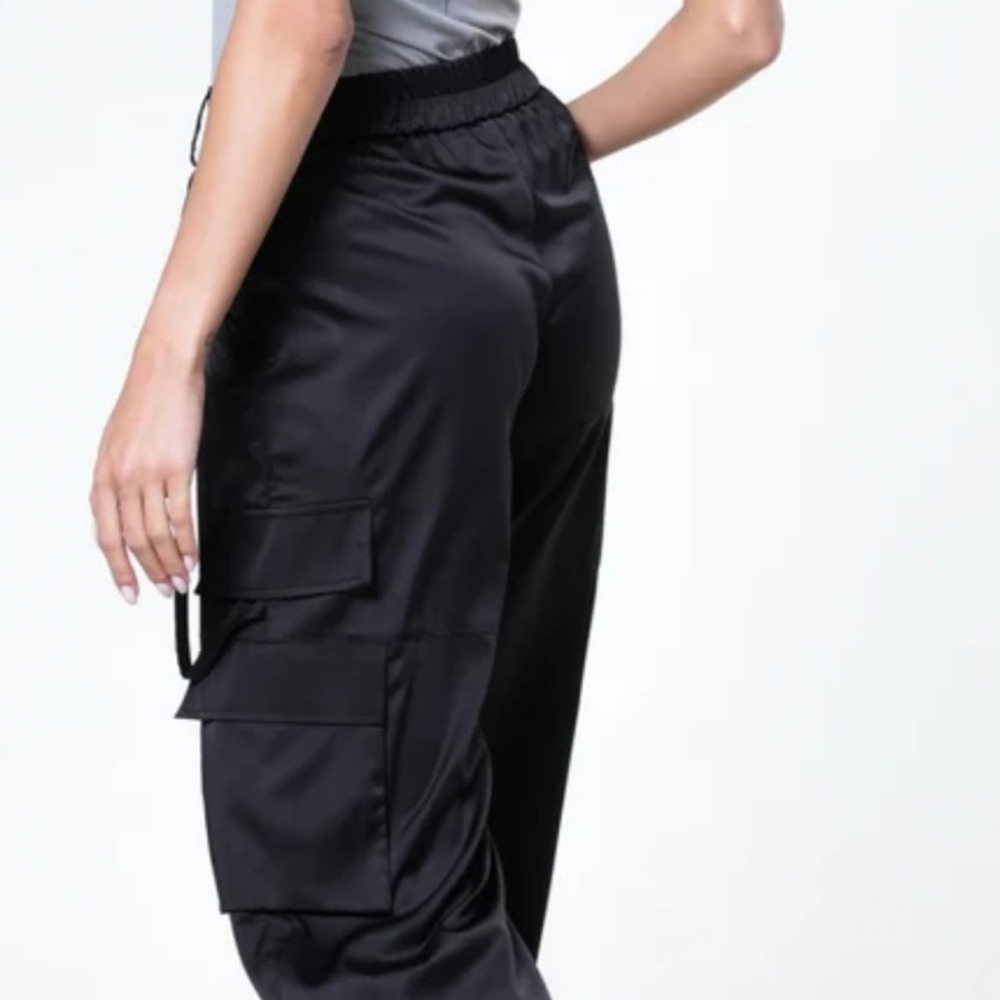 Sanctuary Size 30 Women's Black Cargo Saten Jeans